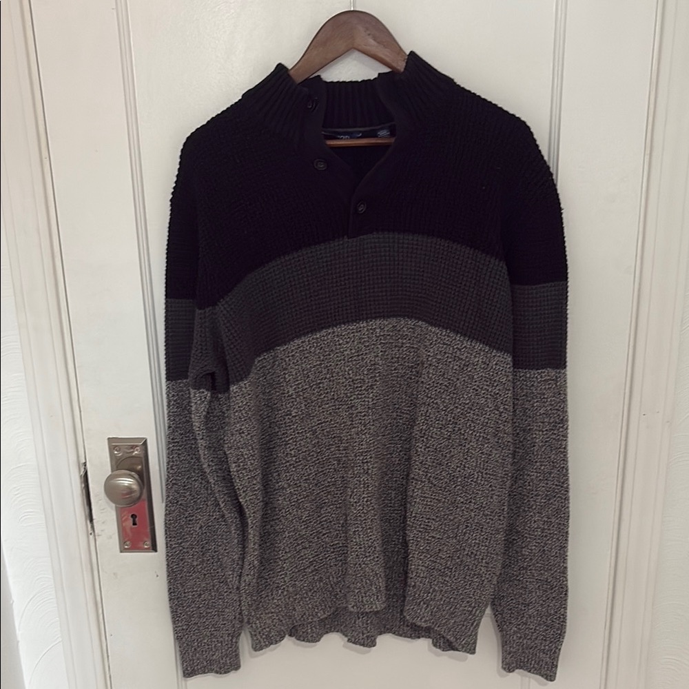 Izod Black and Gray Crewneck Sweaters